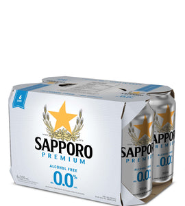Sapporo Premium Alcohol Free 0% 6 x 355 ml can