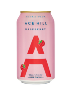 Ace Hill Raspberry Vodka Soda 355 mL can