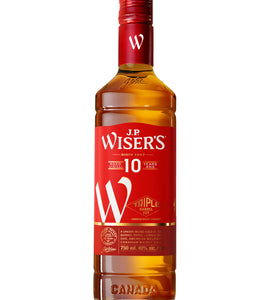 J.P. Wiser's 10 Year Old Canadian Whisky 750 ml bottle