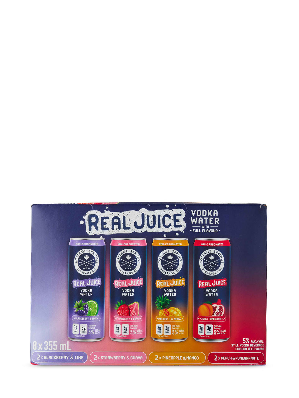 Cottage Spring Real Juice Vodka Water 8pk 8 x 355 ml can