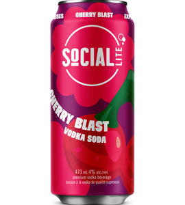 Social Lite Cherry Blast Vodka Soda 473 ml can