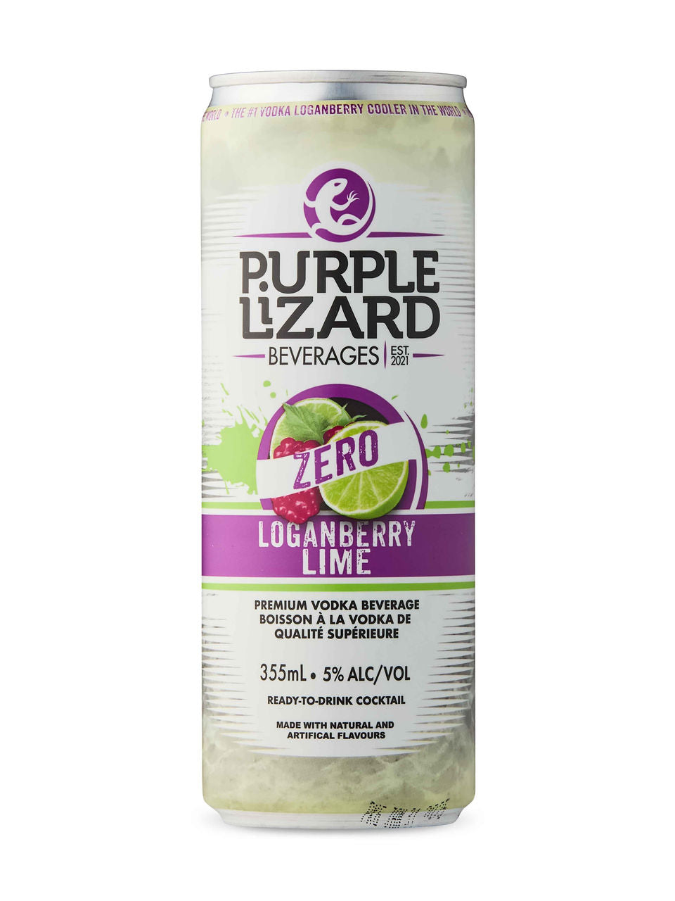 Purple Lizard Loganberry Lime 355 ml can