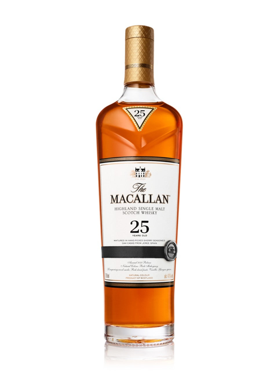 The Macallan Sherry Oak 25-Year-Old Highland Single Malt Scotch Whisky 750 ml bottle