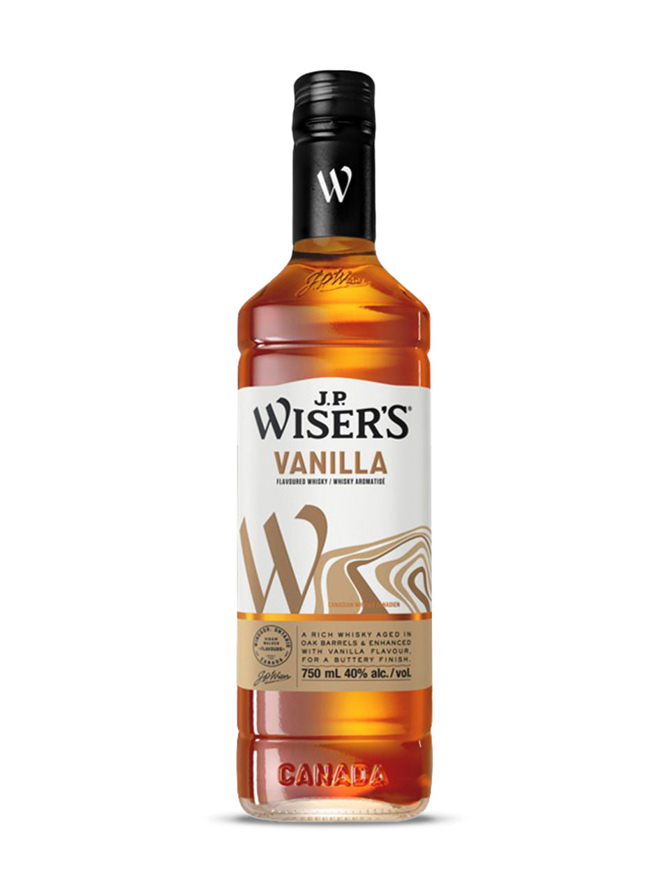 J.P. Wiser's Vanilla Whisky 750 ml bottle