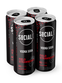 SoCIAL LITE Field Strawberry 4 x 355 mL can