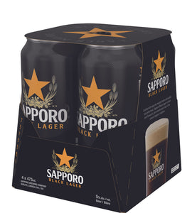 Sapporo Black Lager 4 x 473 ml can