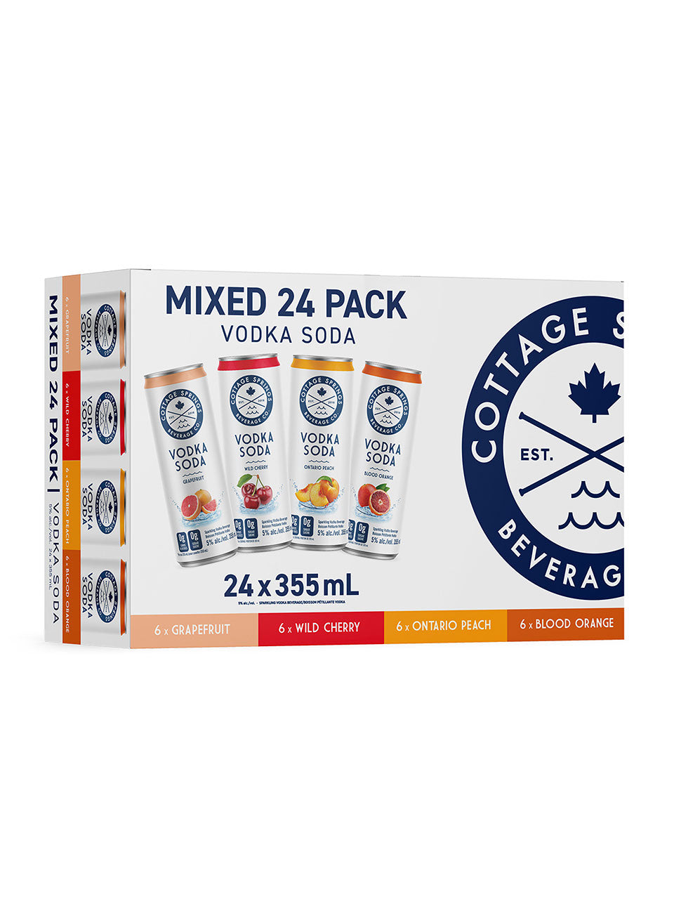 Cottage Springs Vodka Soda Mixed 24 Pack 24 x 355 ml can