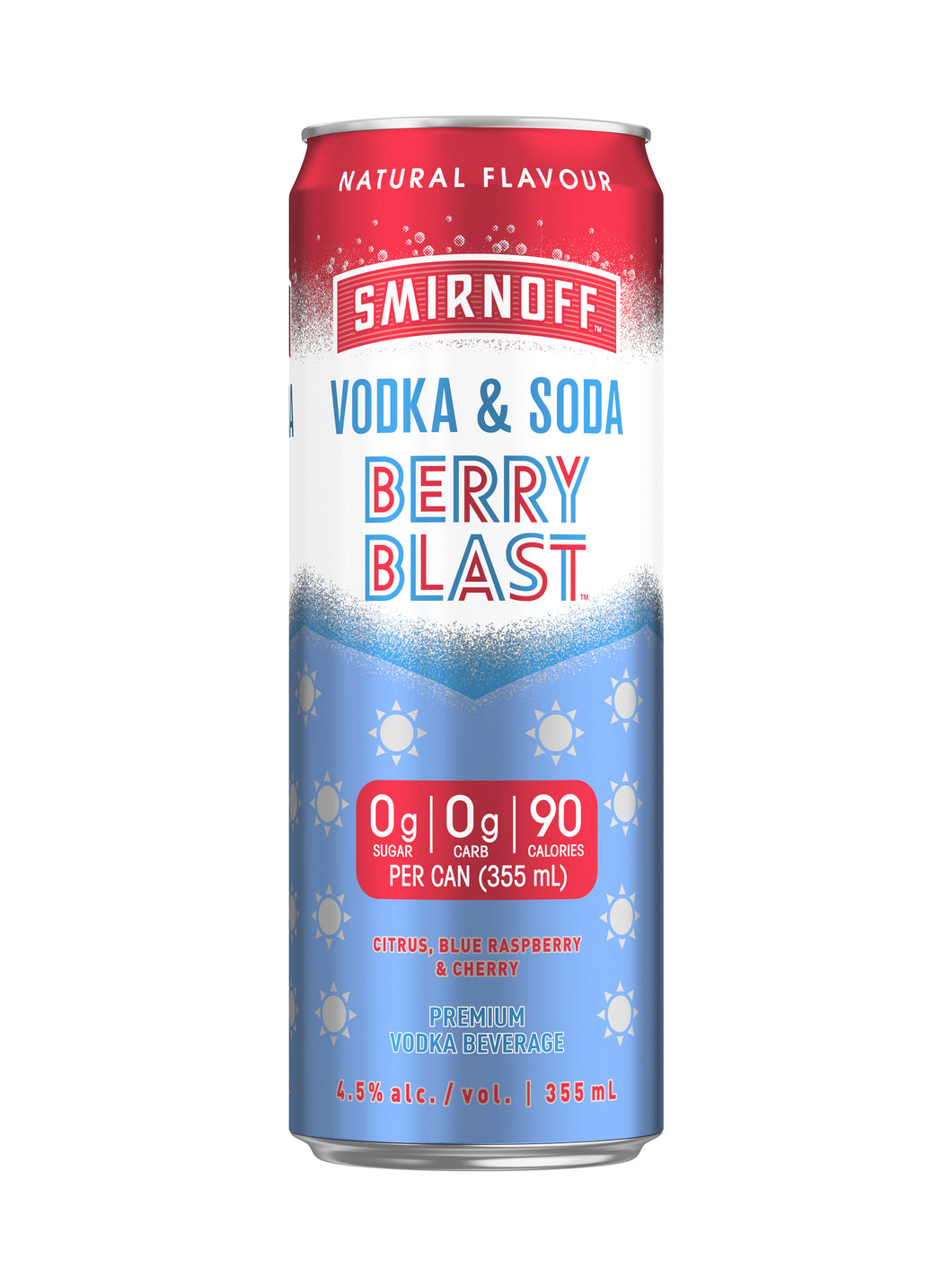 Smirnoff Vodka Soda Berry Blast  355 mL can