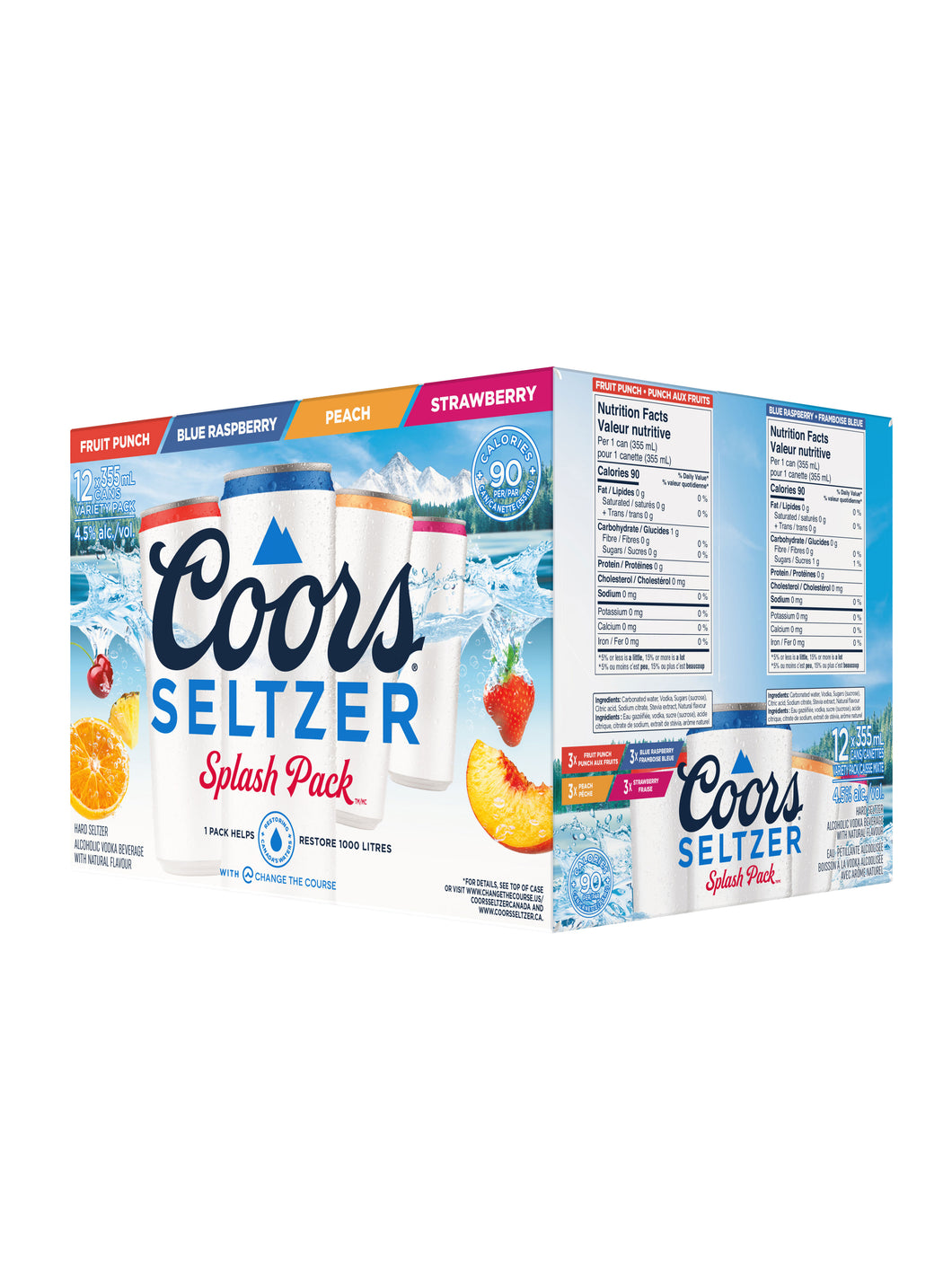 Coors Seltzer Splash Pack 12 x 355 ml can