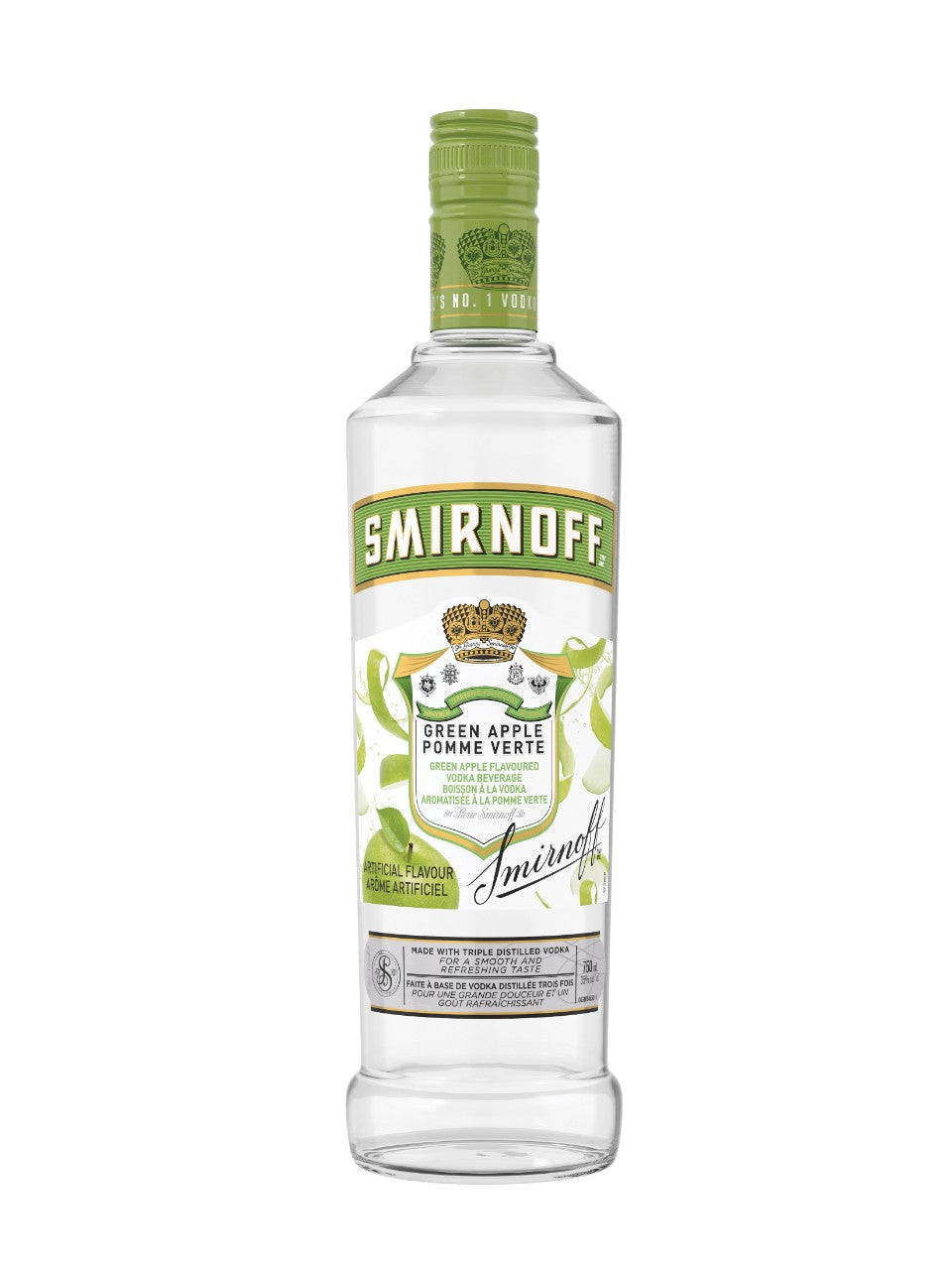 Smirnoff Green Apple Flavoured Vodka 750 mL bottle