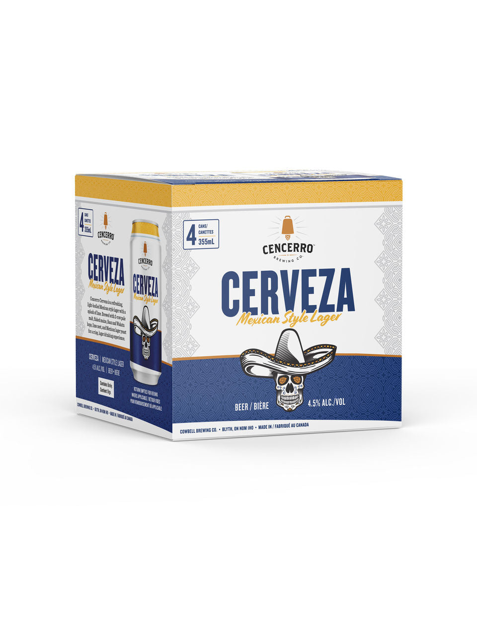 Cowbell Brewing Co. Cencerro Cerveza Mexican Lager 4 x 355 ml can