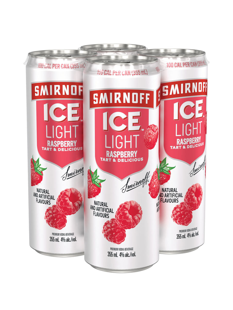 Smirnoff Ice Light Raspberry & Soda 4 x 355 mL can