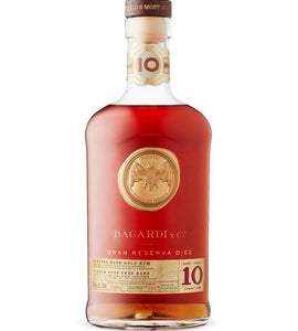 Bacardi 10 Year Old Gran Reserva Gold Rum 750 mL bottle