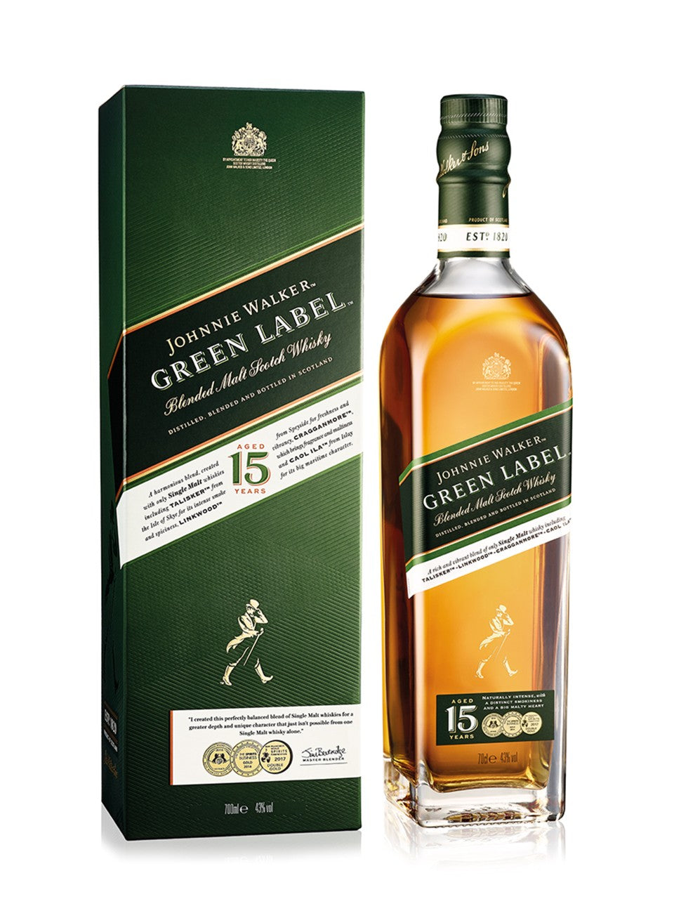 Johnnie Walker Green Label Scotch Whisky 750 ml bottle