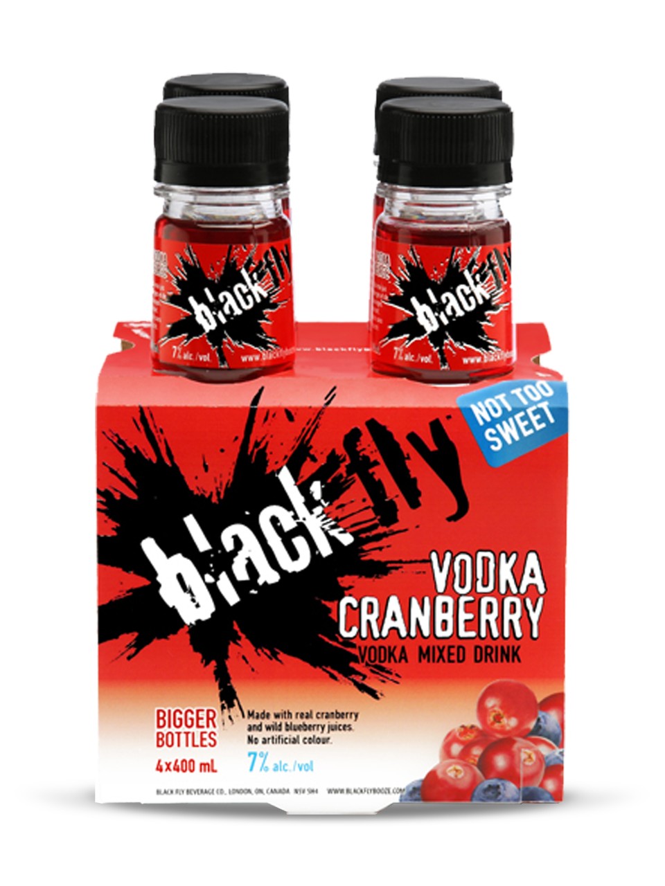 Black Fly Vodka Cranberry (PET) 4 x 400 mL bottle